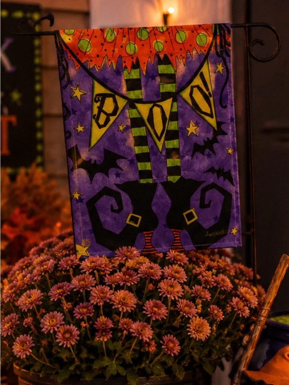 Studio M Halloween Witch and Haunted House Decor Set - Purple, Orange, Green